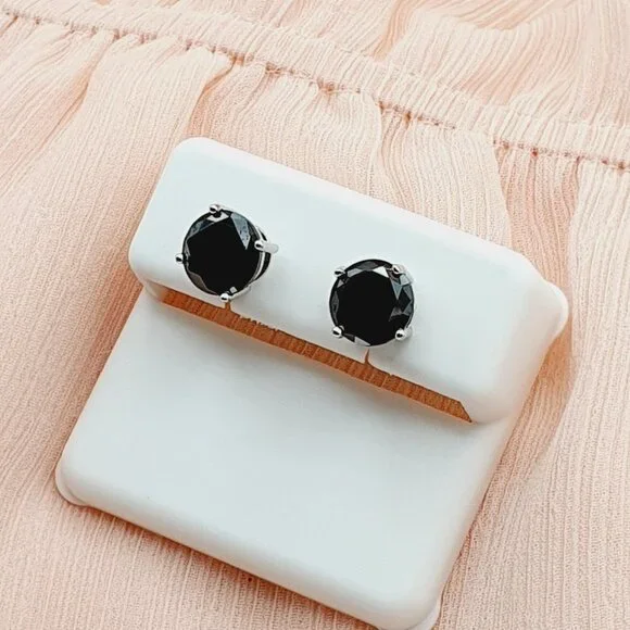 8MM S925 Sterling Silver CZ Stud Earrings for Women/Girl, US19251026